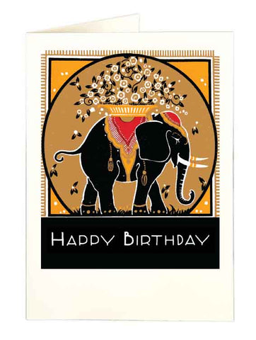 Elephant gold birthday ..letterpress card