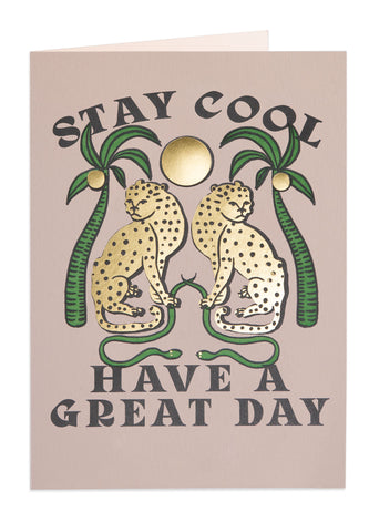 Stay Cool Leopard Letterpress Card